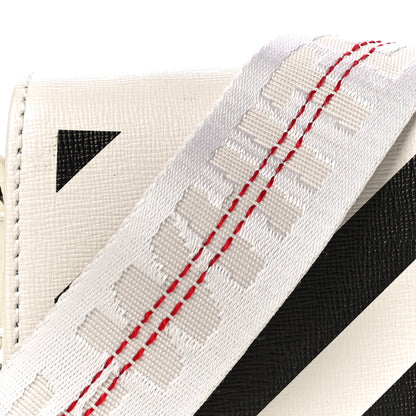 Off-White Saffiano Striped Diag Binder Flap Bag White Black 9 of 14