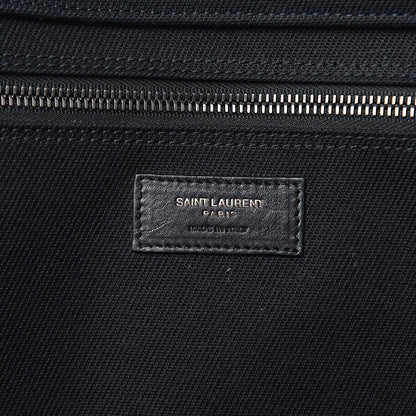 Saint Laurent Linen Calfskin Rive Gauche Tote Black 6 of 16