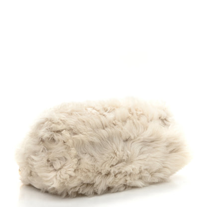 Bottega Veneta Shearling Lambskin The Pouch Chain White 4 of 9