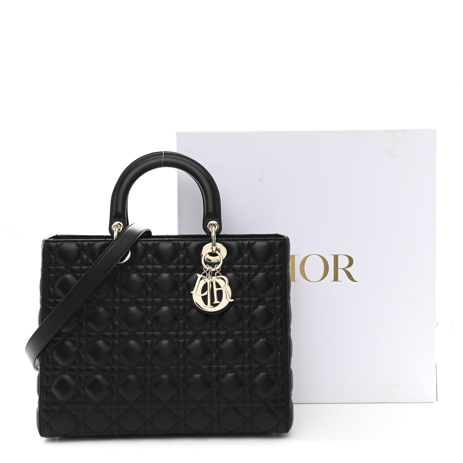 Christian Dior Lambskin Cannage Large Lady Dior Black 11 of 11