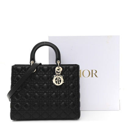 Christian Dior Lambskin Cannage Large Lady Dior Black 11 of 11