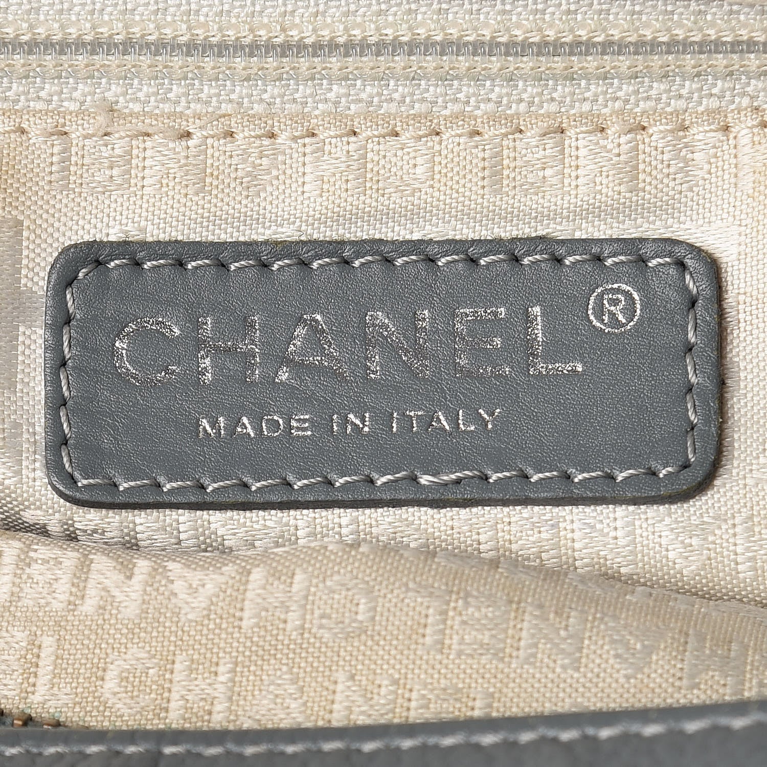 Chanel Caviar Square Stitched Medium Tote Grey 8 of 14