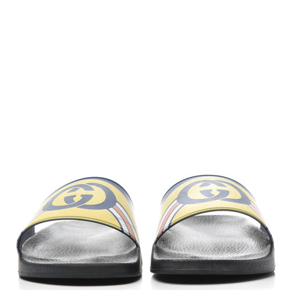Gucci Rubber GG Rainbow Mens Pursuit Pool Slide Sandals 10 Electric Blue Multicolor 2 of 9