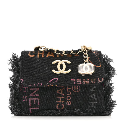 Chanel Denim Quilted Denim Mood Belt Bag Black Multicolor 1 of 10