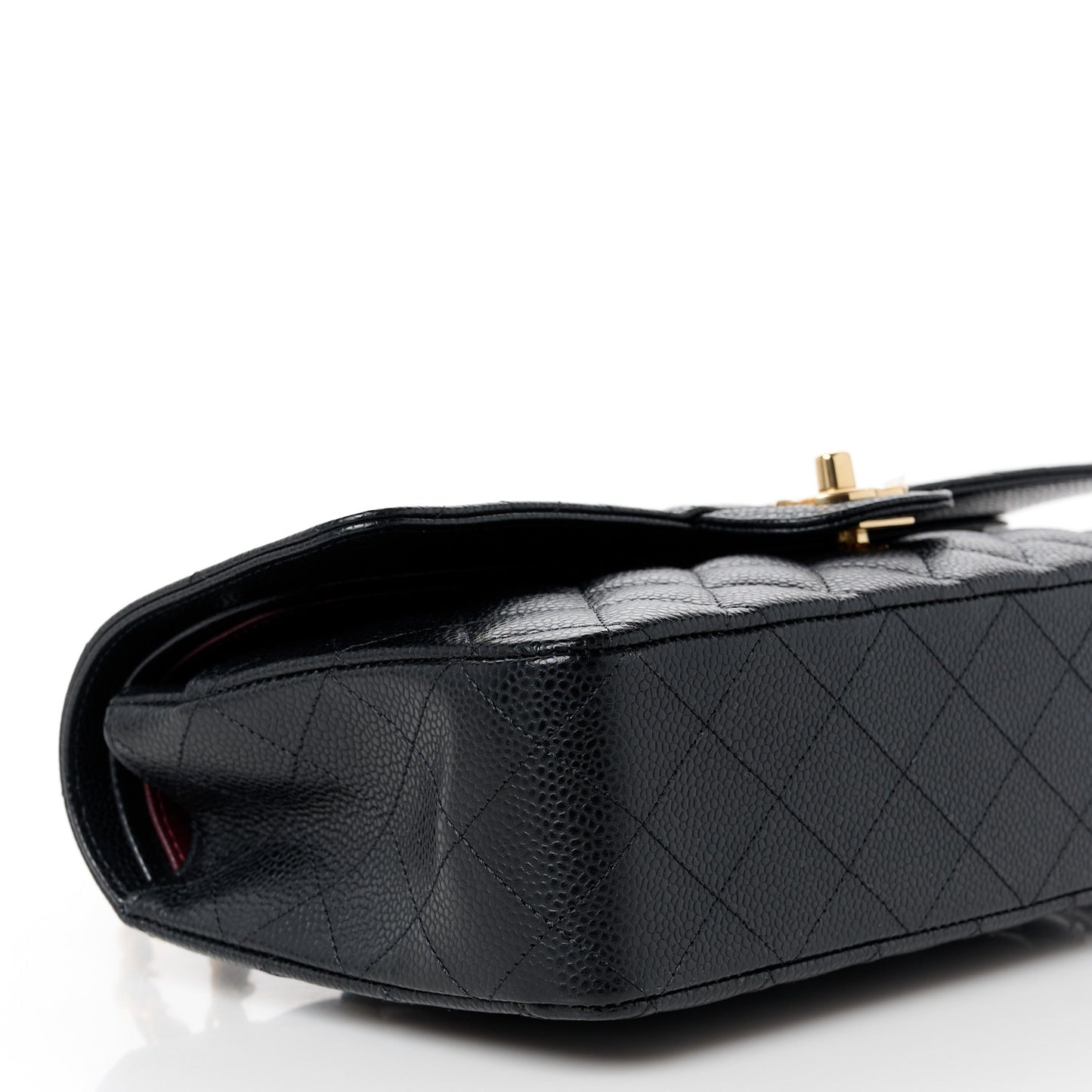 Caviar Quilted Medium Double Flap Black