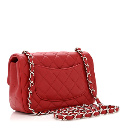 Chanel Lambskin Quilted Mini Rectangular Flap Dark Red 4 of 11