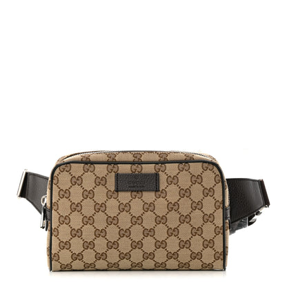 Gucci Monogram Dollar Calfskin Belt Bag Beige Ebony Testa di Moro Marrone Scuro 1 of 15