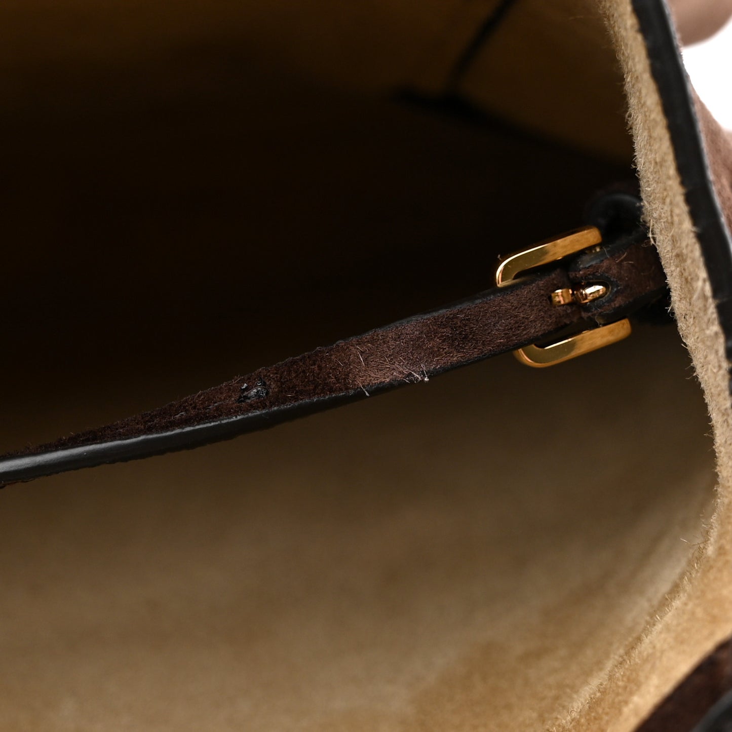 Suede Calfskin Mini Nu Twin Bag Mocha
