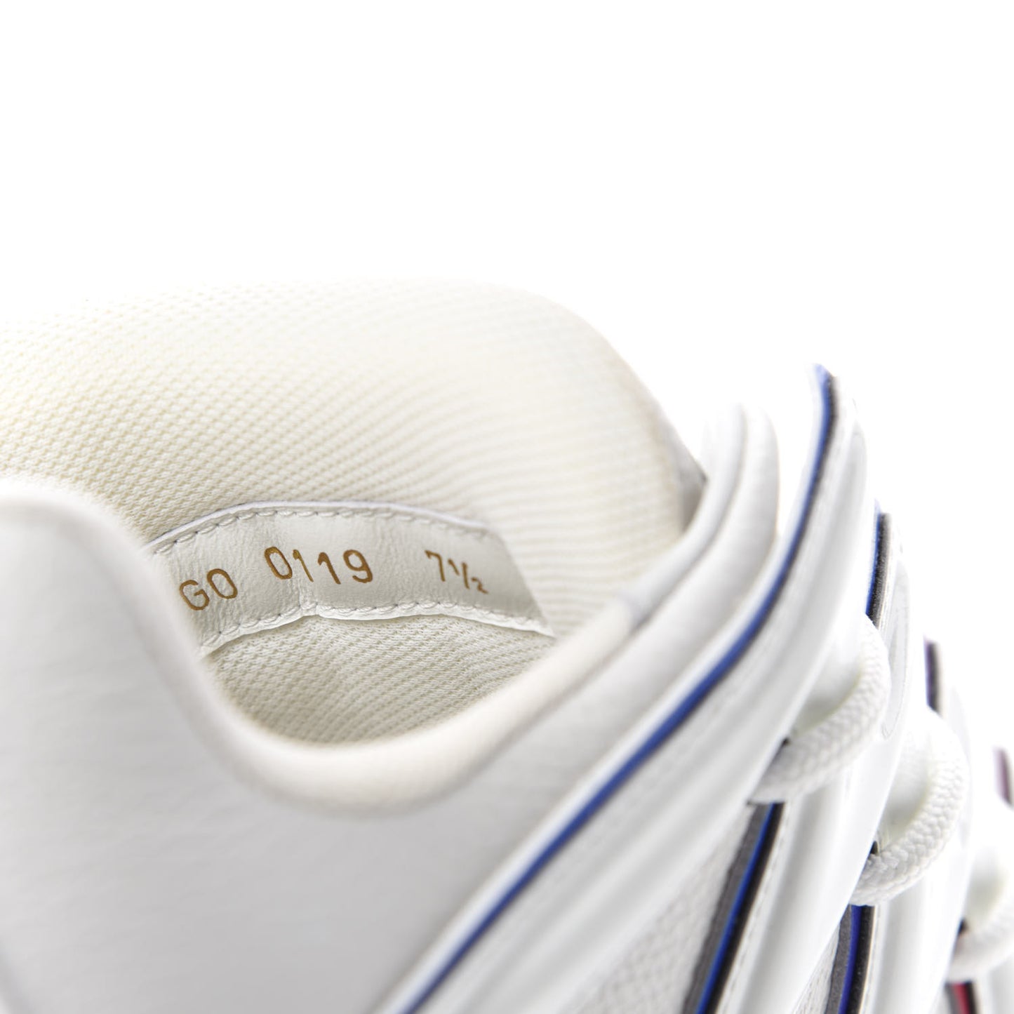Calfskin Zig Zag Sneaker 7.5 White