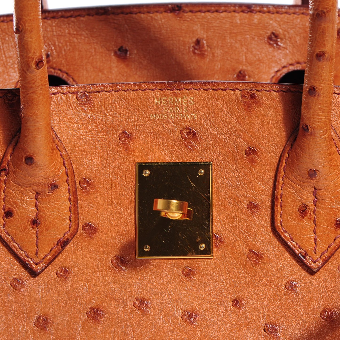 Ostrich Birkin 30 Cognac