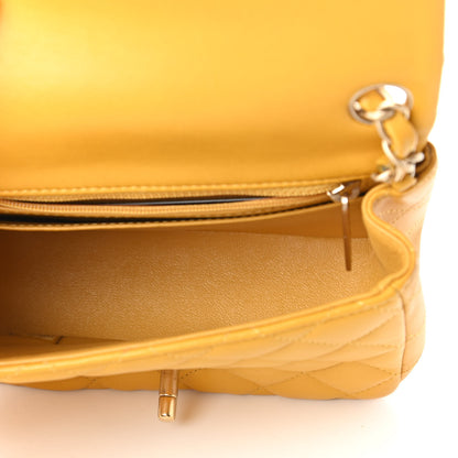 Chanel Lambskin Quilted Mini Square Flap Yellow 5 of 10