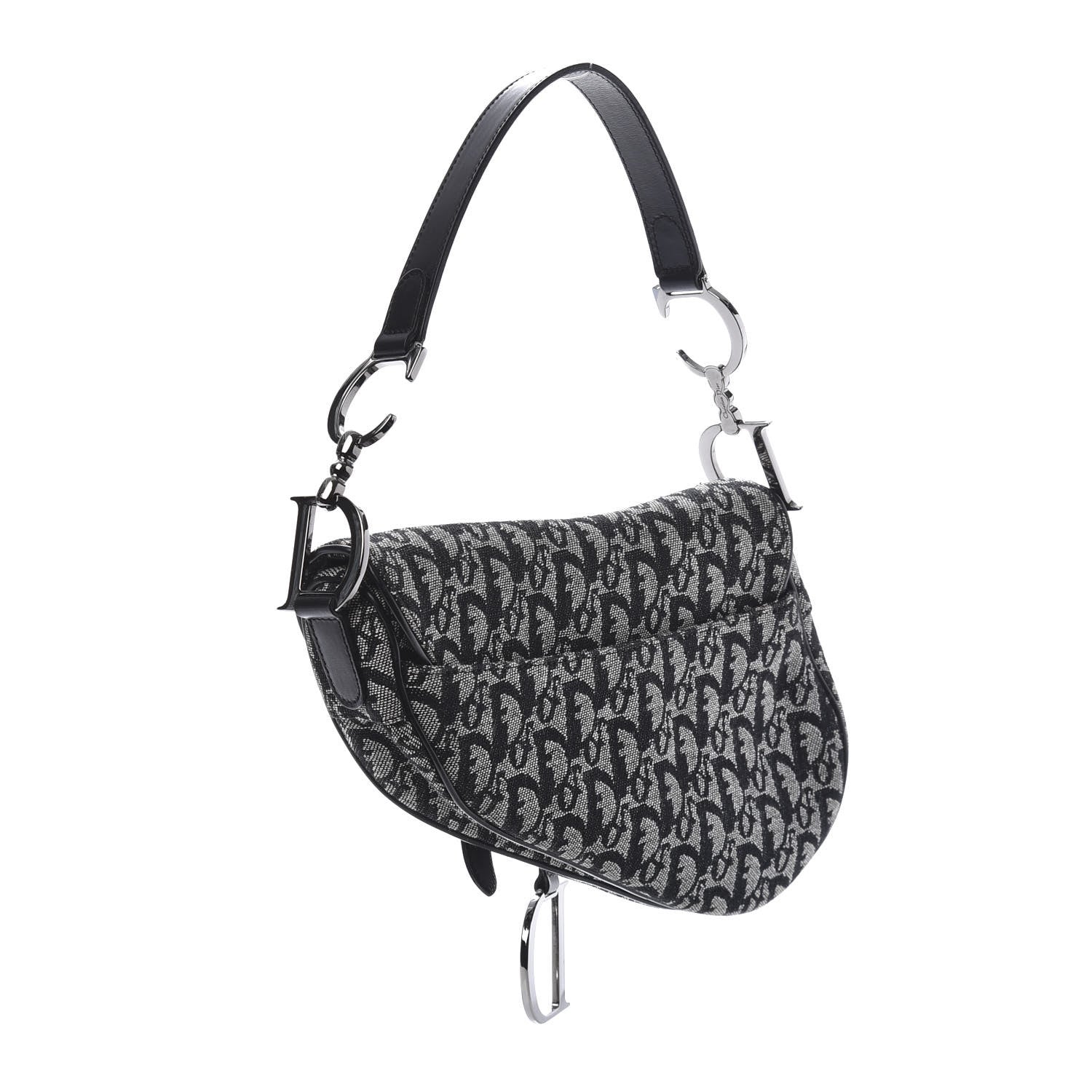 Christian Dior Monogram Saddle Bag Black 3 of 10