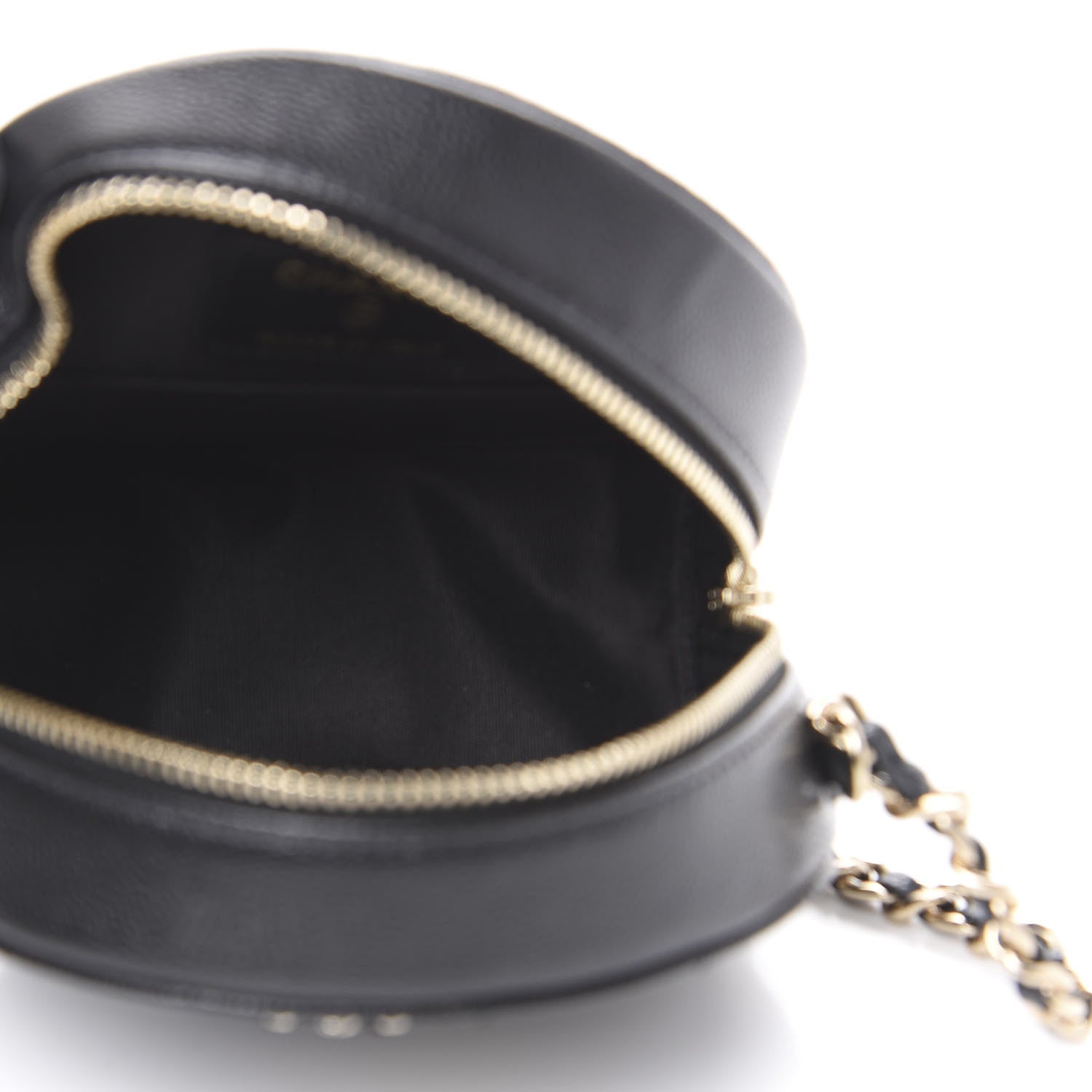 Chanel Caviar Quilted French New Wave Round Clutch With Chain Black 4 of 9