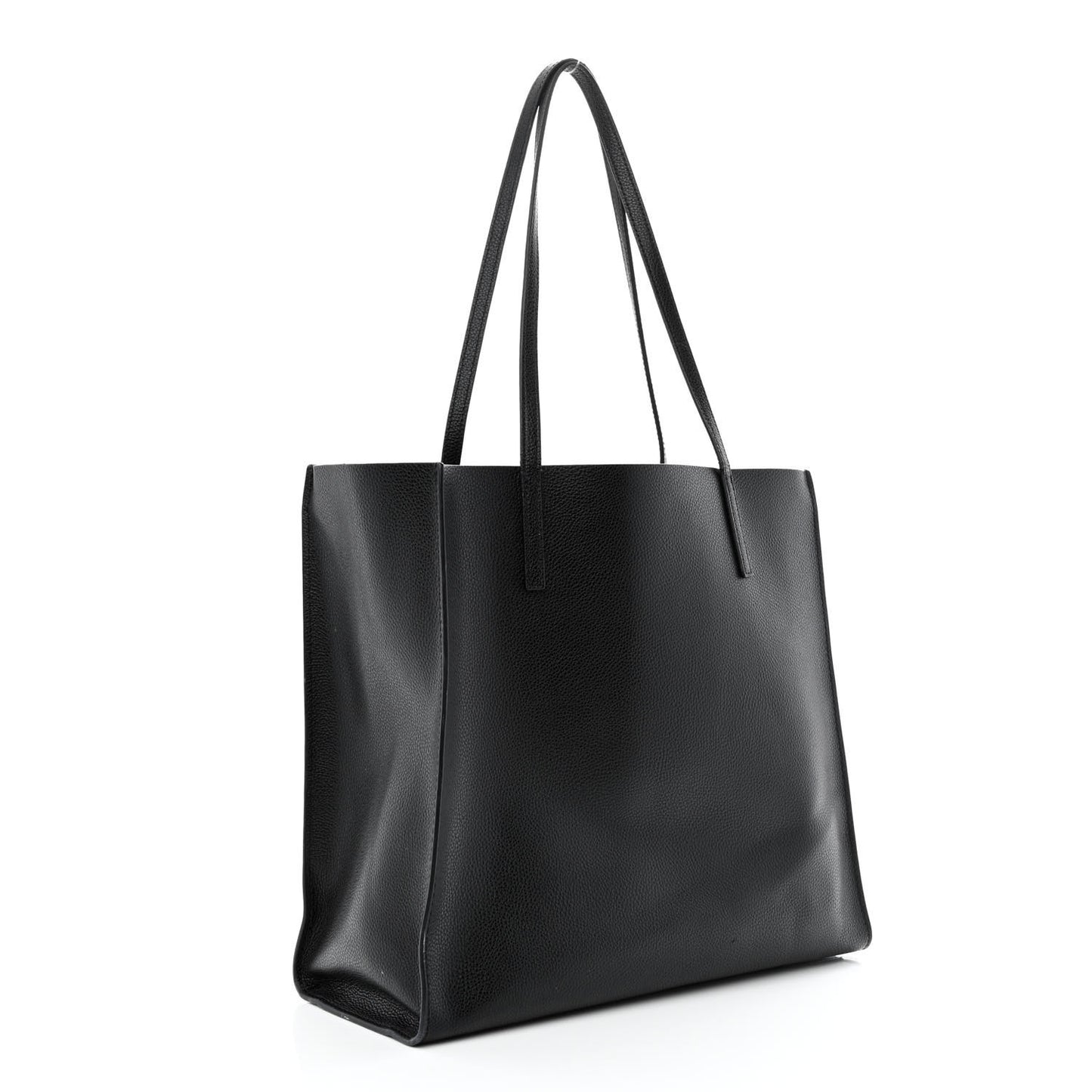 Grained Calfskin Grind Shopper Tote Black