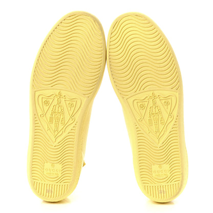 Gucci Calfskin Interlocking G Perforated Womens Ace Sneakers 36.5 Banana Straw Yellow 5 of 8