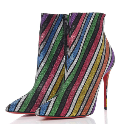 Christian Louboutin Suede Stripyglitter So Kate Booty 100 Ankle Boots 39.5 Multi 3 of 8
