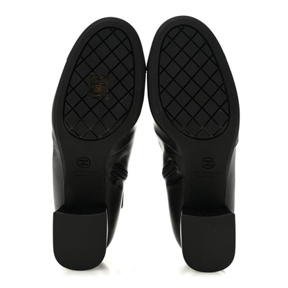Chanel Stretch Lambskin Cap Toe CC Uniform Short Boots 40 Black 6 of 9