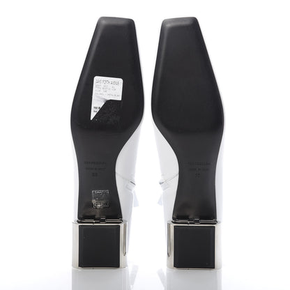 Balenciaga Shiny Sheepskin Typo Ankle Booties 39 White 6 of 11