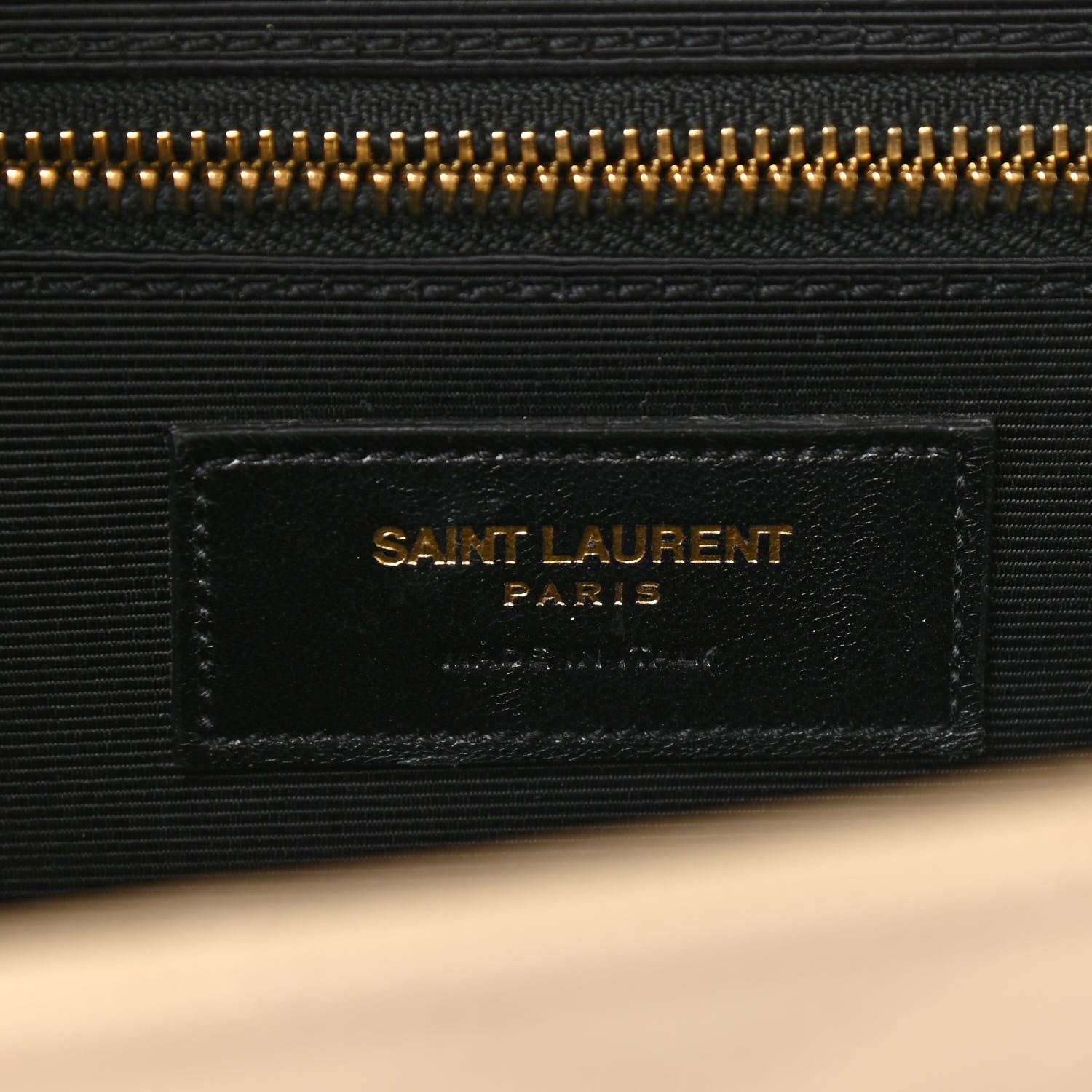 Saint Laurent Grain De Poudre Matelasse Chevron Large Monogram Satchel Dark Beige 7 of 14