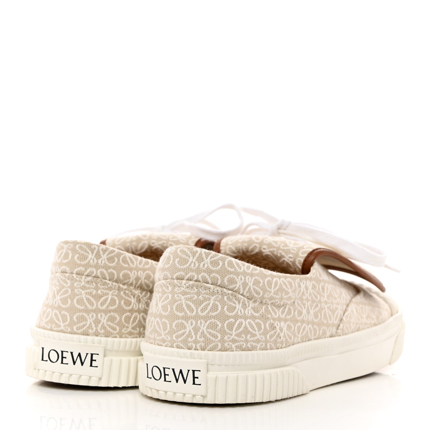Loewe Jacquard Anagram Calfskin Flap Sneakers 38 Natural White 4 of 8