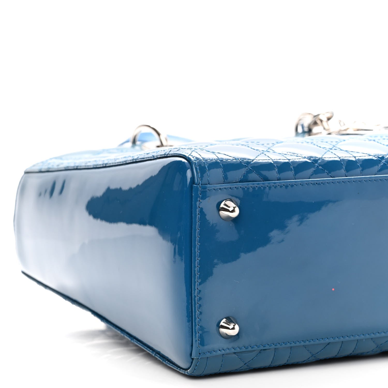 Christian Dior Patent Cannage Large Lady Dior Blue 7 of 10