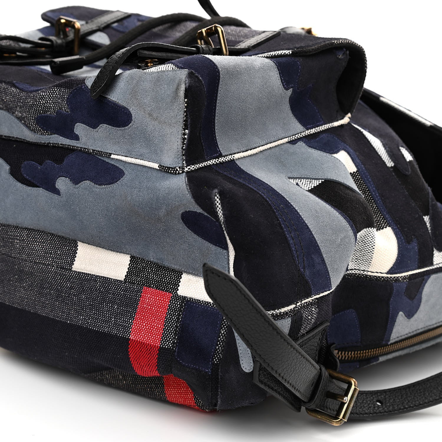 Burberry Canvas Suede Camoflauge Print Brookdale Backpack Navy 12 of 13