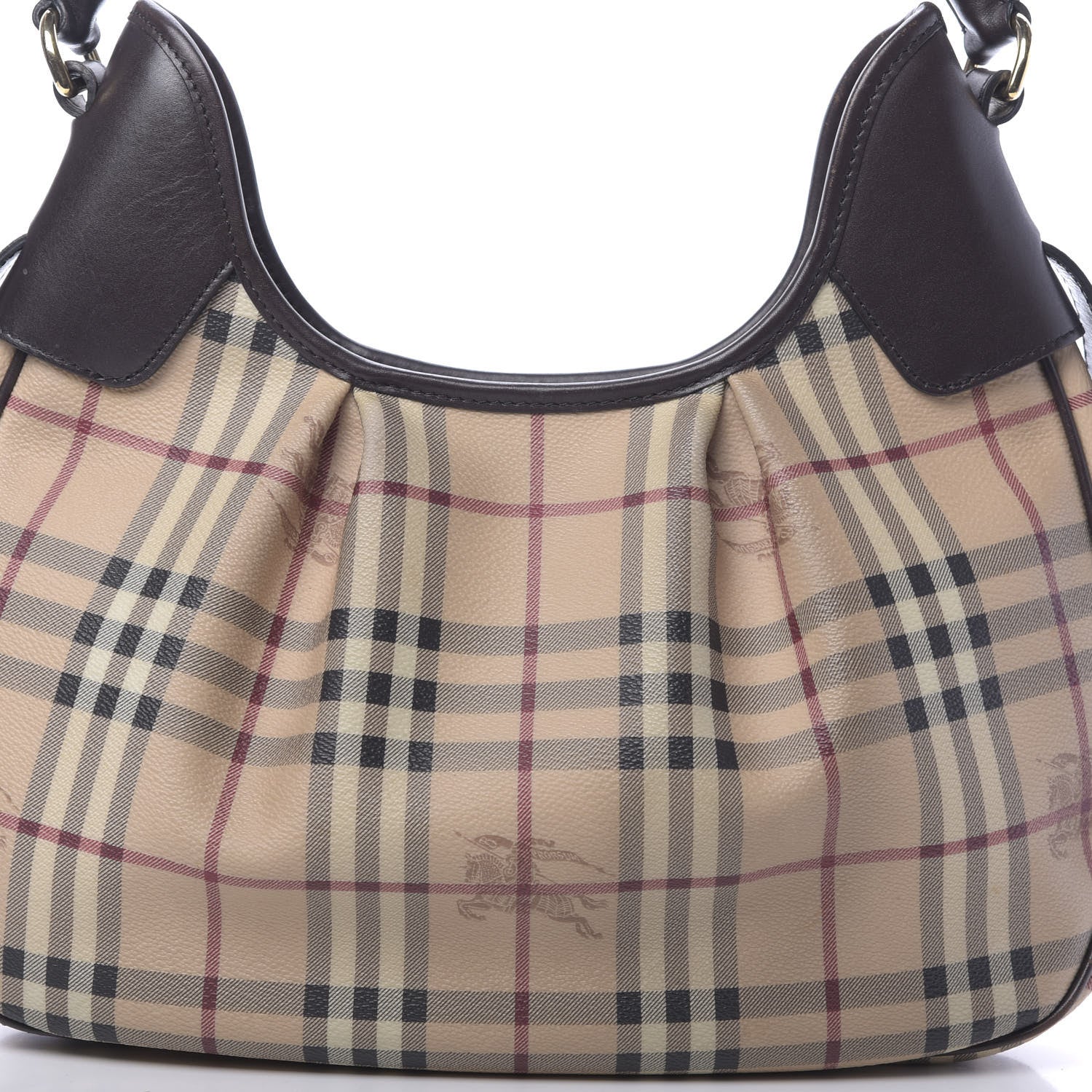 Burberry Haymarket Check Small Brooklyn Hobo Brown 9 of 12
