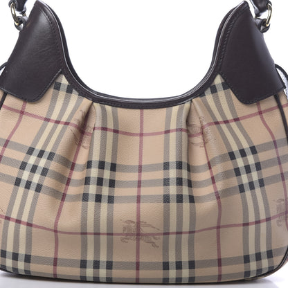 Burberry Haymarket Check Small Brooklyn Hobo Brown 9 of 12