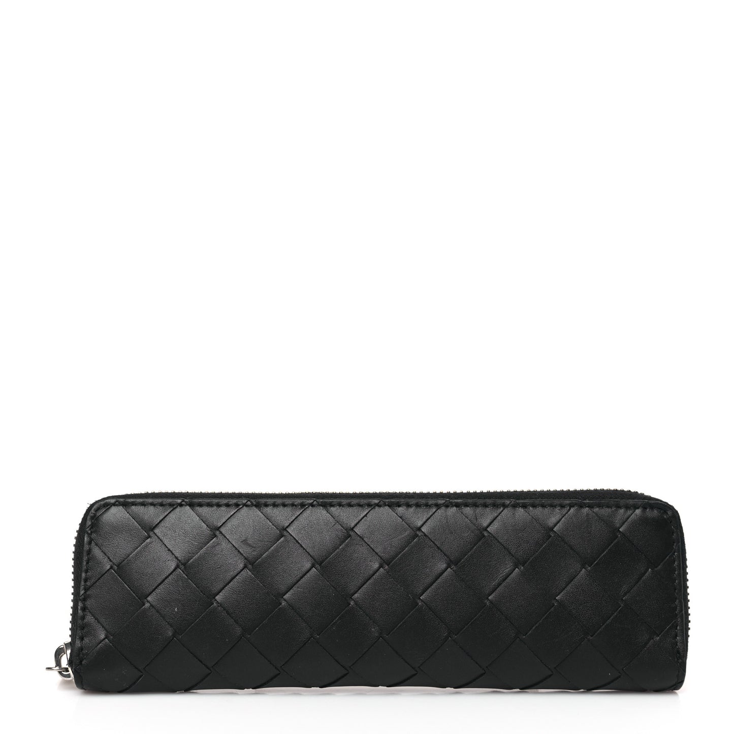 Nappa Intrecciato Long Zip Pouch Black