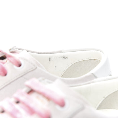 Saint Laurent Distressed Suede Court Classic Sneakers 35 White Pink 4 of 10
