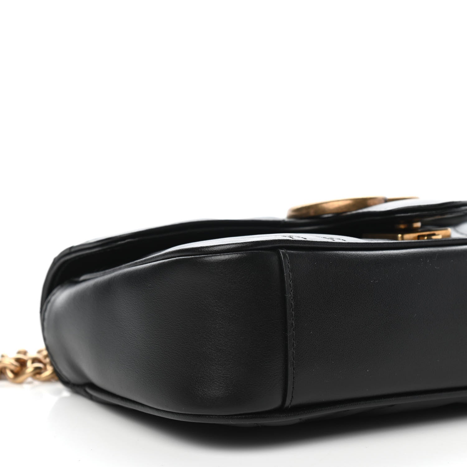 Gucci Calfskin Matelasse Mini GG Marmont Shoulder Bag Black 8 of 11