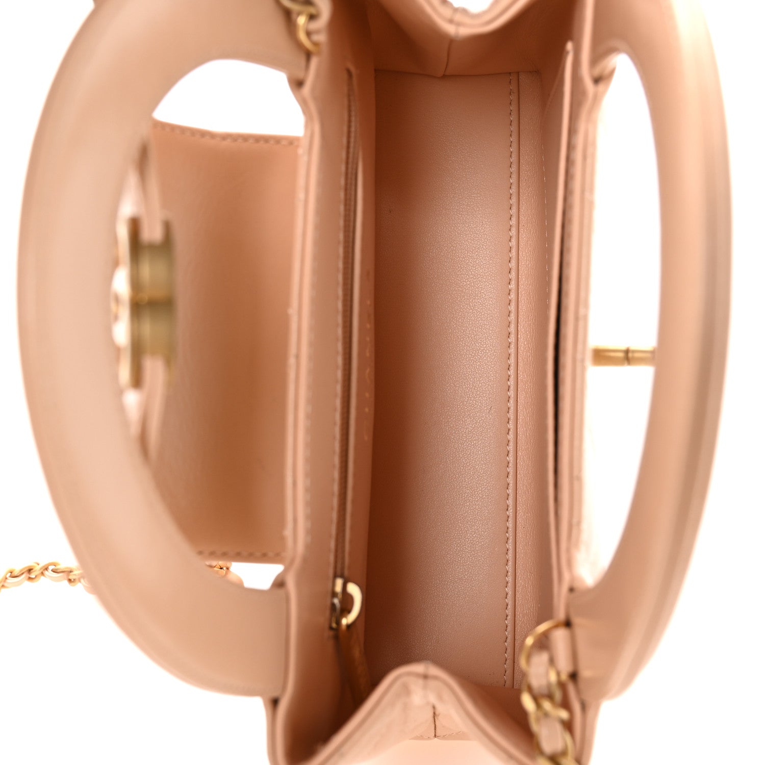 Chanel Shiny Aged Calfskin Quilted Nano Kelly Shopper Beige 5 of 10