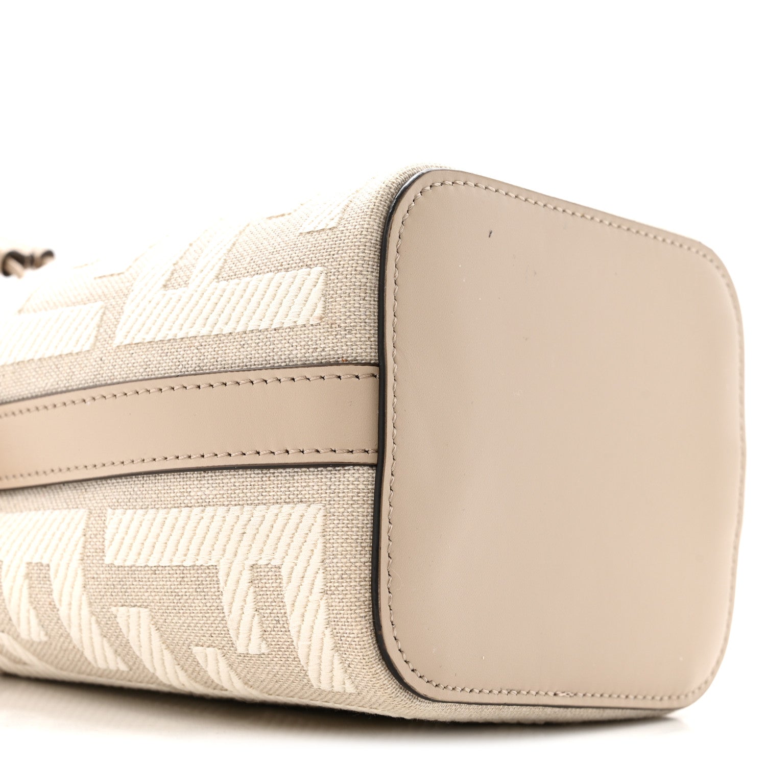 Fendi Canvas Nappa F is Fendi FF Embroidered Mini Mon Tresor Bucket Bag White Nuvola 9 of 11