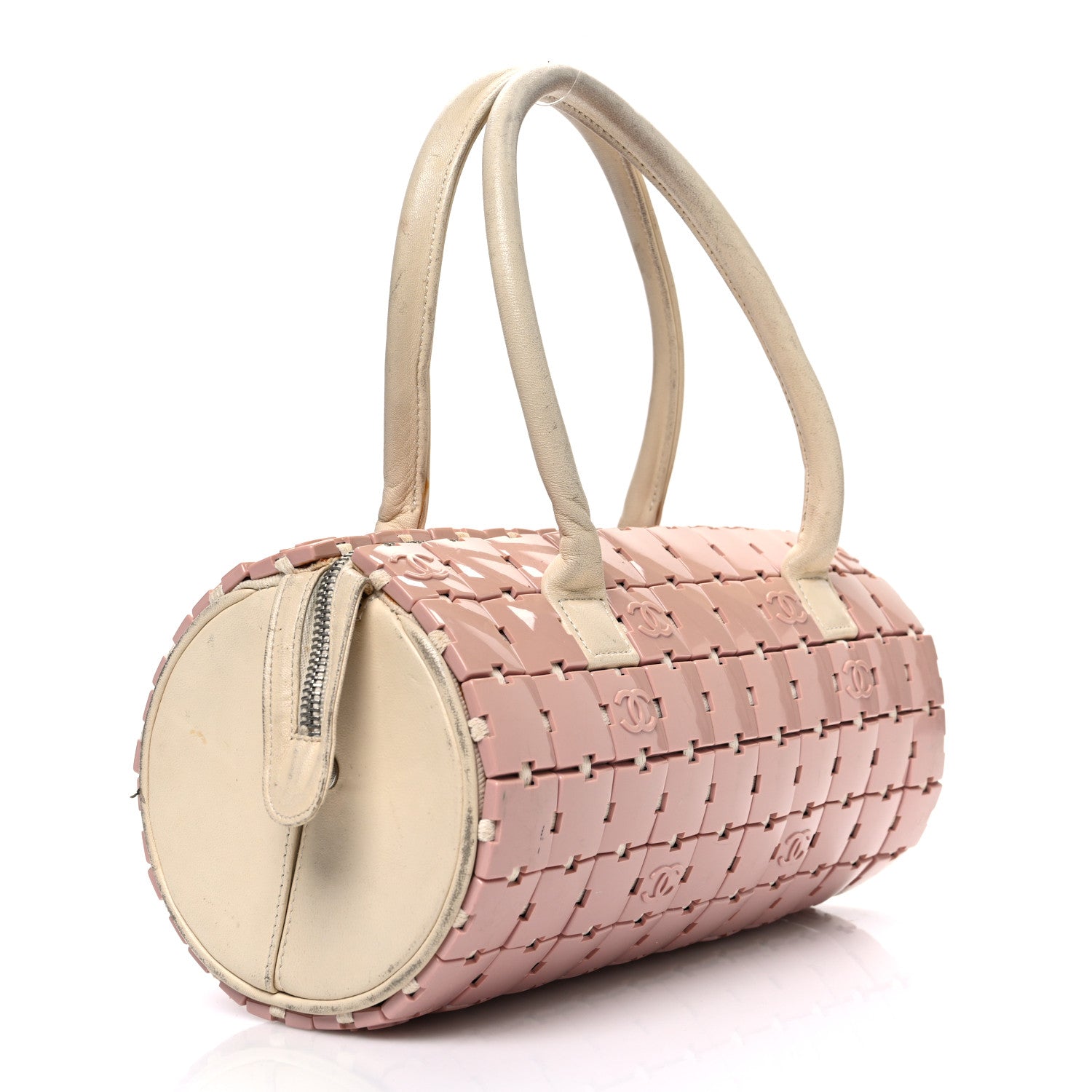 Chanel Lambskin Resin Tile Bowler Pink 3 of 12