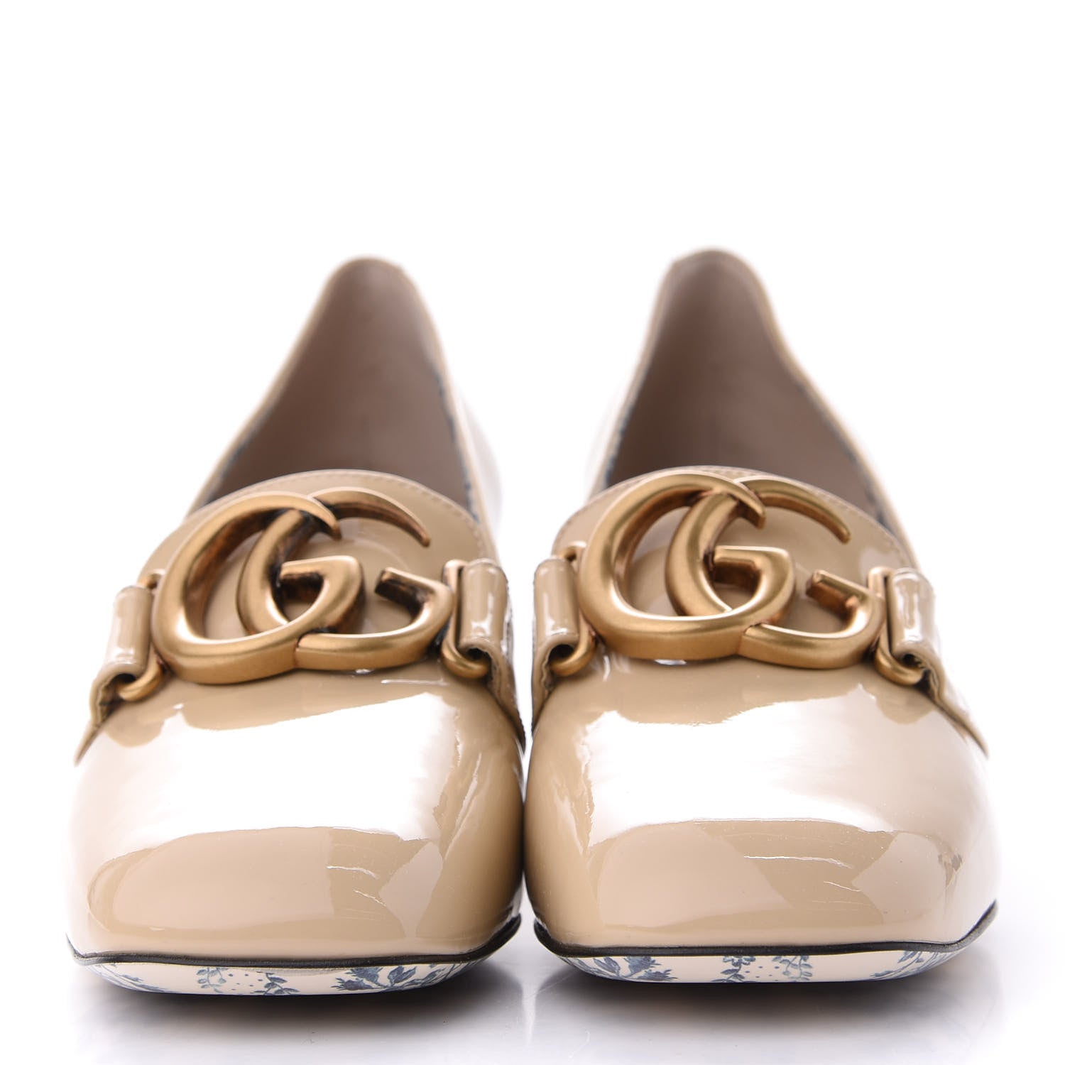 Gucci Vernice GG Victoire 55mm Loafer Pumps 38.5 Sand Storm 2 of 12