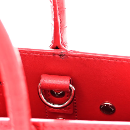 Saint Laurent Calfskin Crocodile Embossed Nano Sac De Jour Red 11 of 13