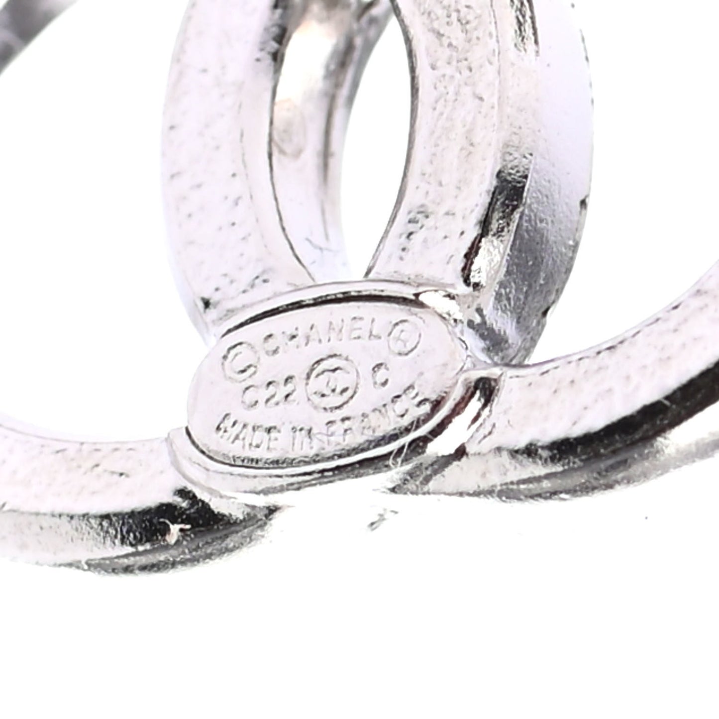 Crystal CC Earrings Silver