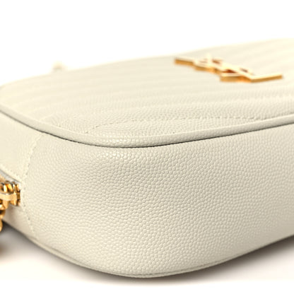 Saint Laurent Grain De Poudre Matelasse Monogram Mini Lou Camera Bag Crema Soft 9 of 10