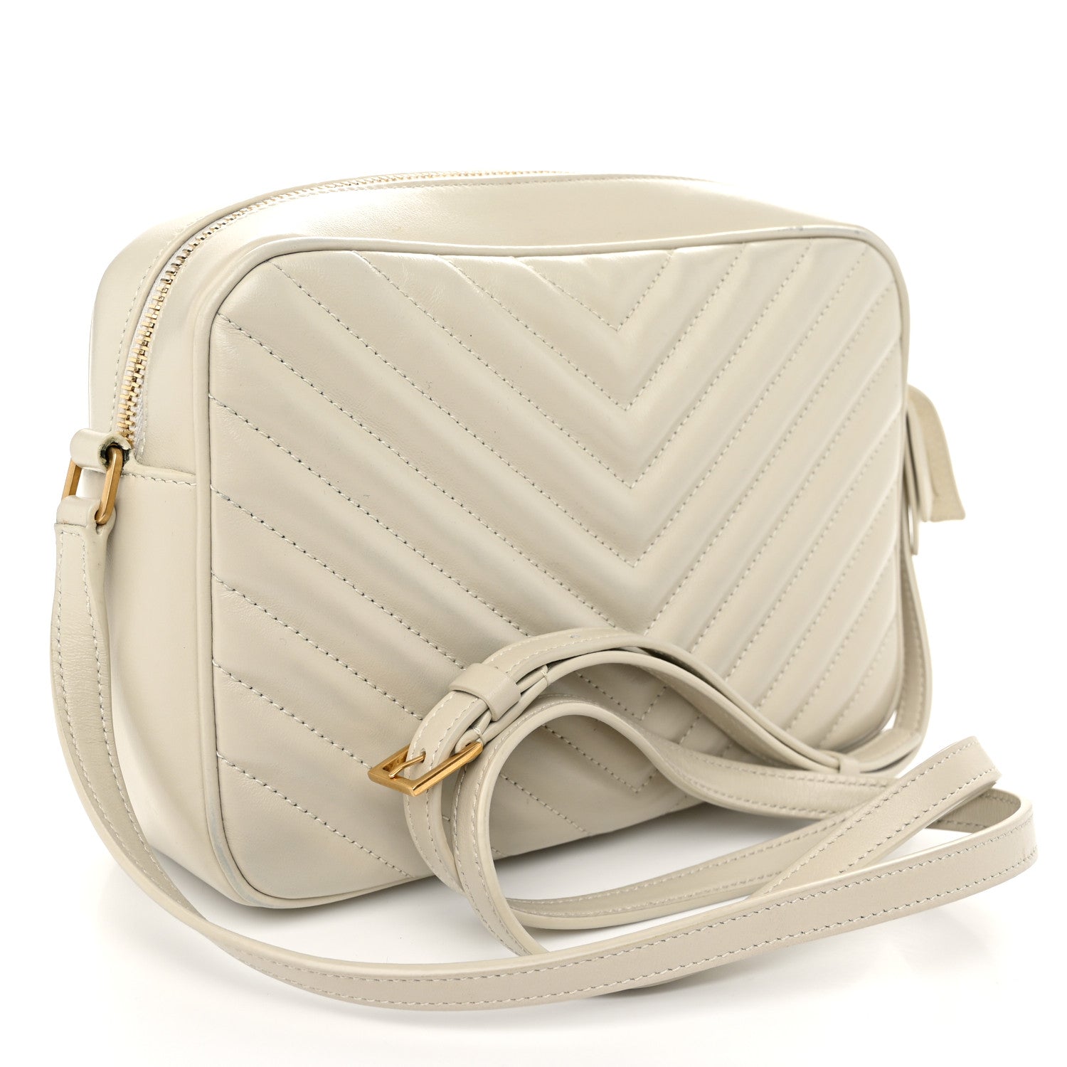 Saint Laurent Calfskin Matelasse Monogram Lou Camera Bag Crema Soft 3 of 12