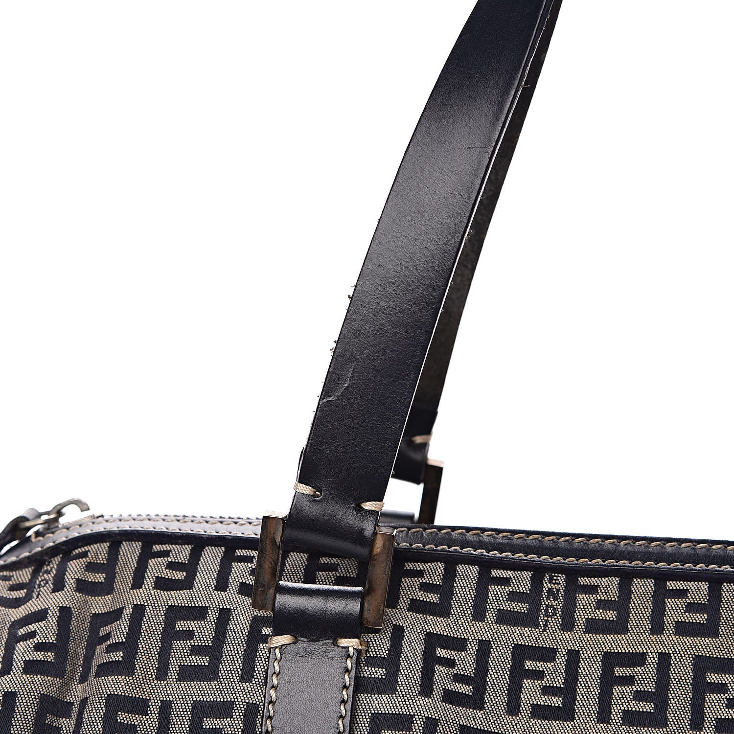 Fendi Zucchino Mini Boston Satchel Navy 11 of 12