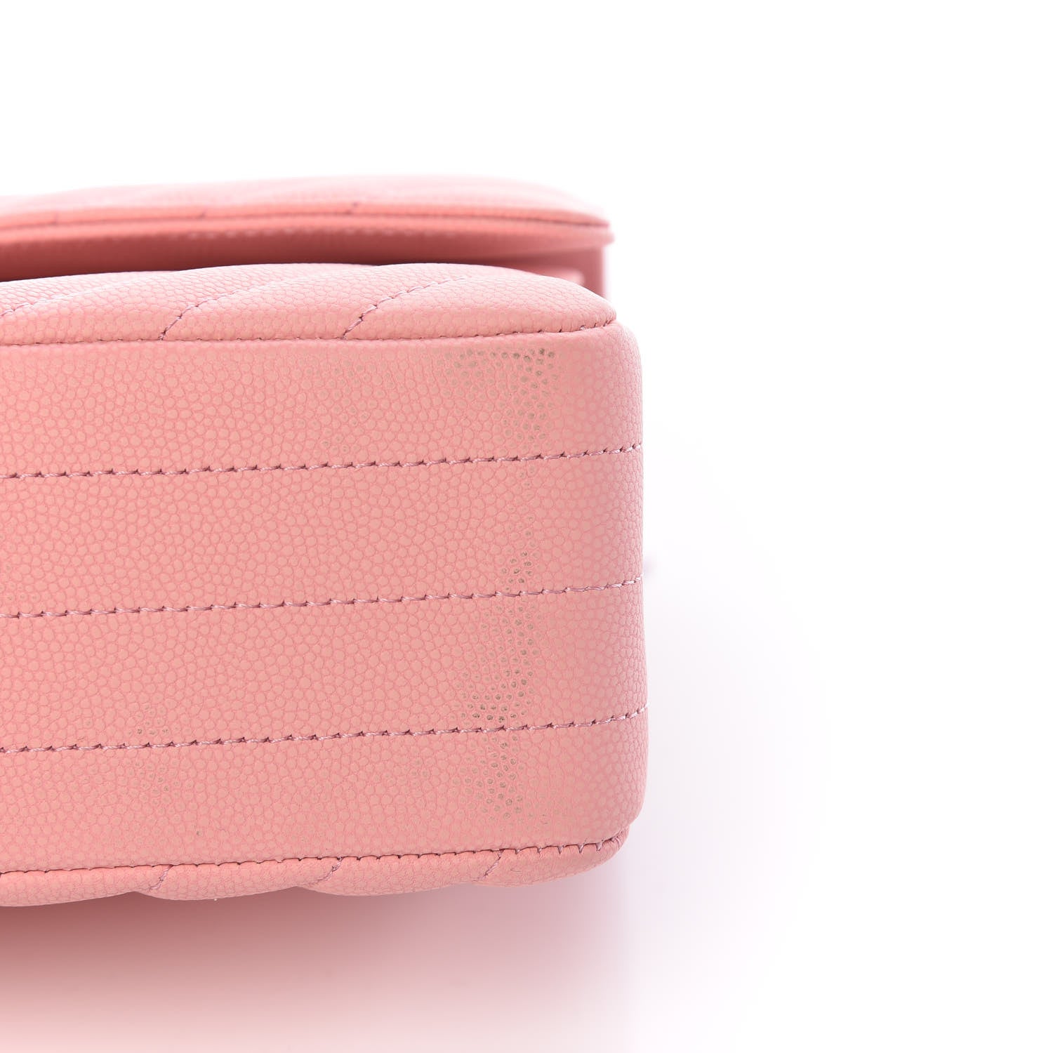 Chanel Caviar Chevron Quilted Medium Double Flap Pink 6 of 13