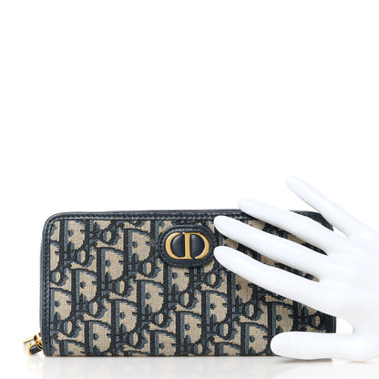 Christian Dior Oblique 30 Montaigne Zip Around Wallet Blue 2 of 12