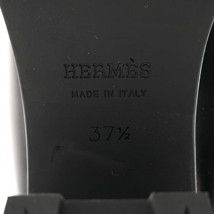 Hermes Calfskin Womens Flore 60 Mules 37.5 Black 8 of 9