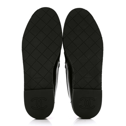 Chanel Shiny Calfskin CC Moccasin Loafers 38 Black 5 of 9