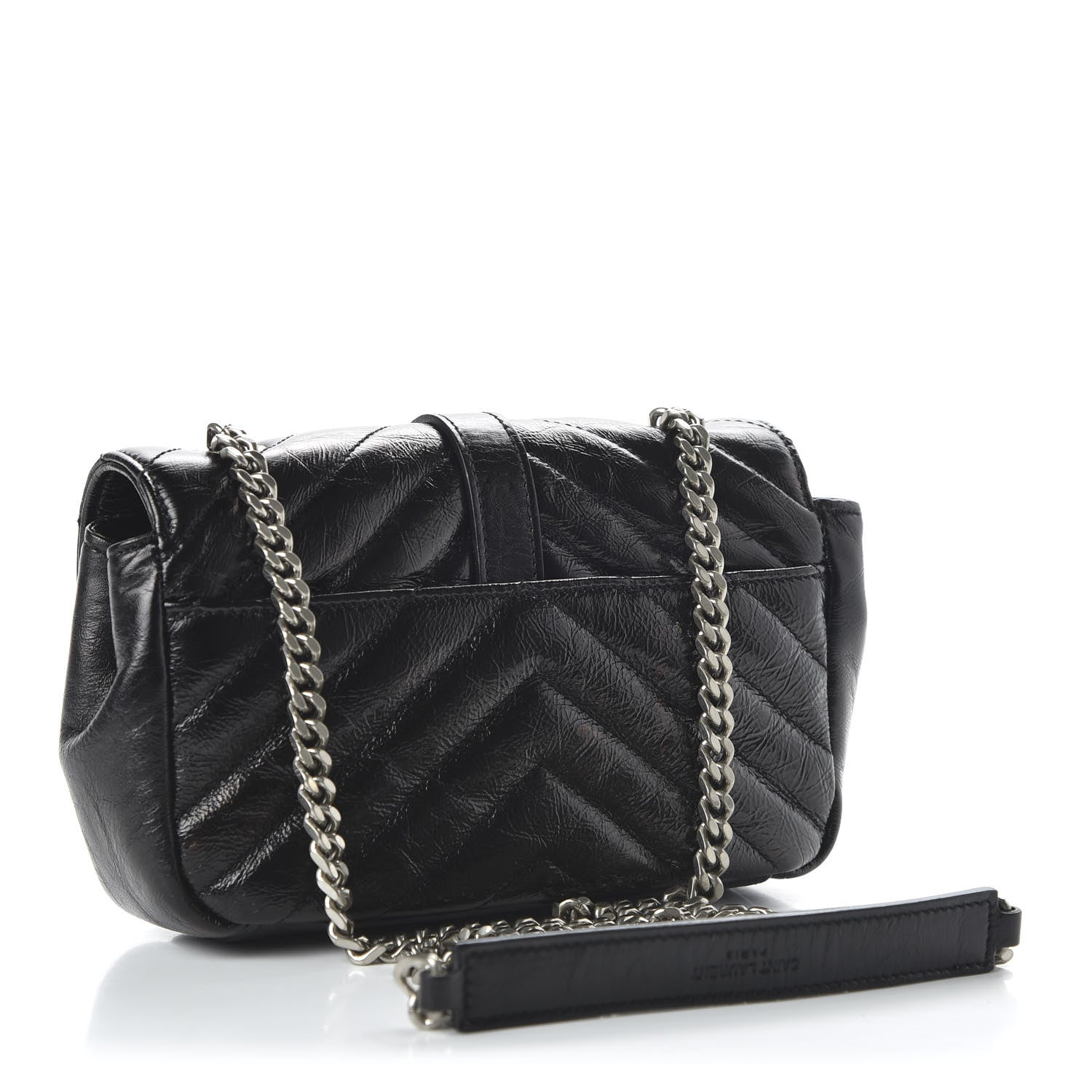 Saint Laurent Calfskin Matelasse Monogram Classic Baby Punk Chain Bag Black 3 of 12