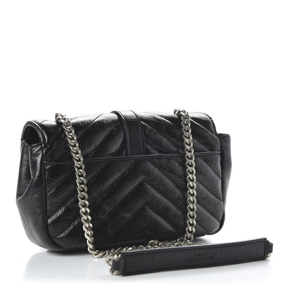 Saint Laurent Calfskin Matelasse Monogram Classic Baby Punk Chain Bag Black 3 of 12