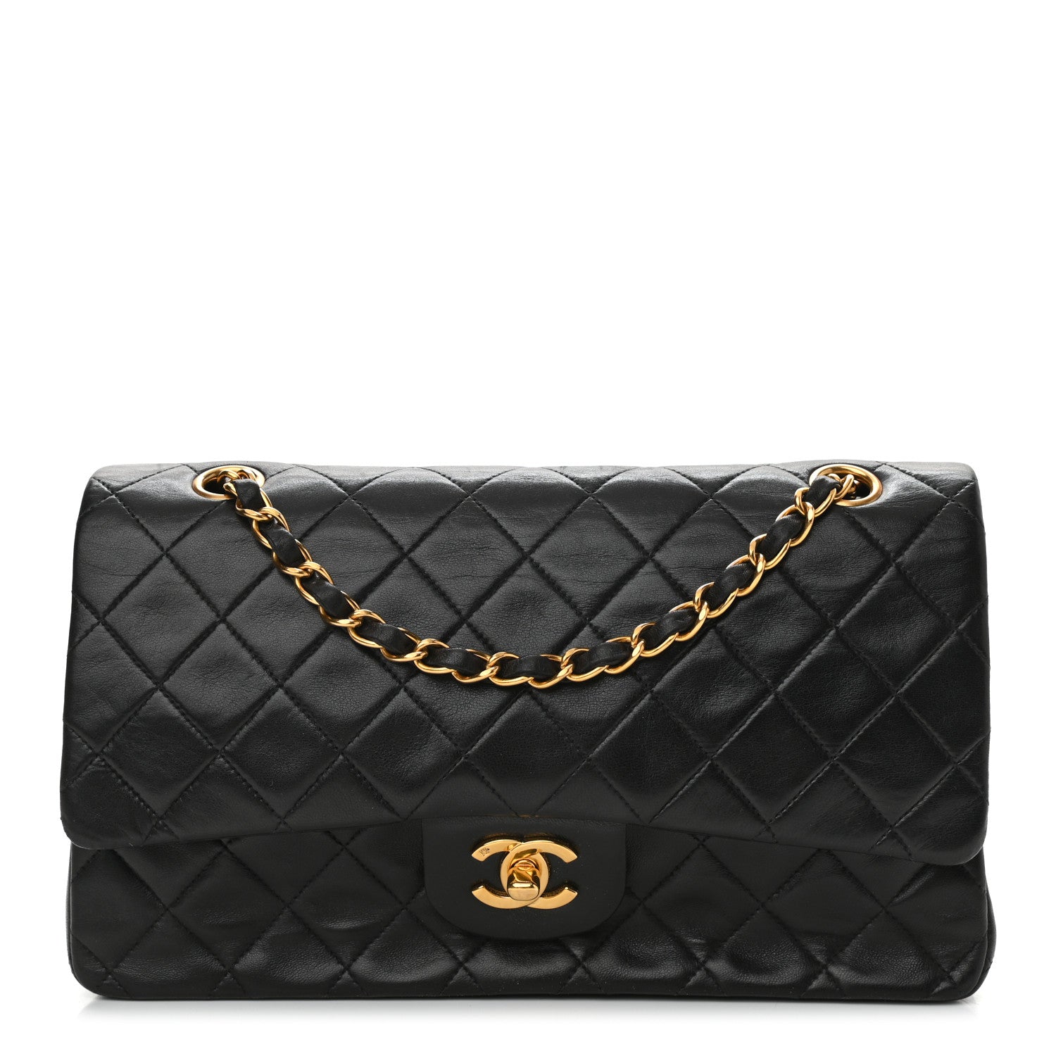 Chanel Lambskin Quilted Medium Double Flap Black 1 of 15