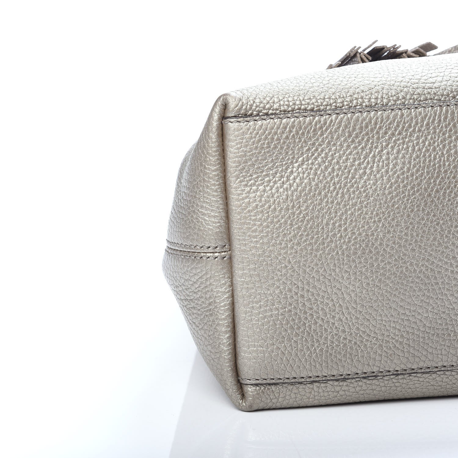 Gucci Metallic Pebbled Calfskin Medium Soho Chain Shoulder Bag Golden Beige 8 of 10
