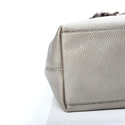 Gucci Metallic Pebbled Calfskin Medium Soho Chain Shoulder Bag Golden Beige 8 of 10