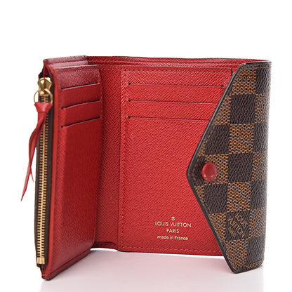 Louis Vuitton Damier Ebene Victorine Wallet Red 5 of 12
